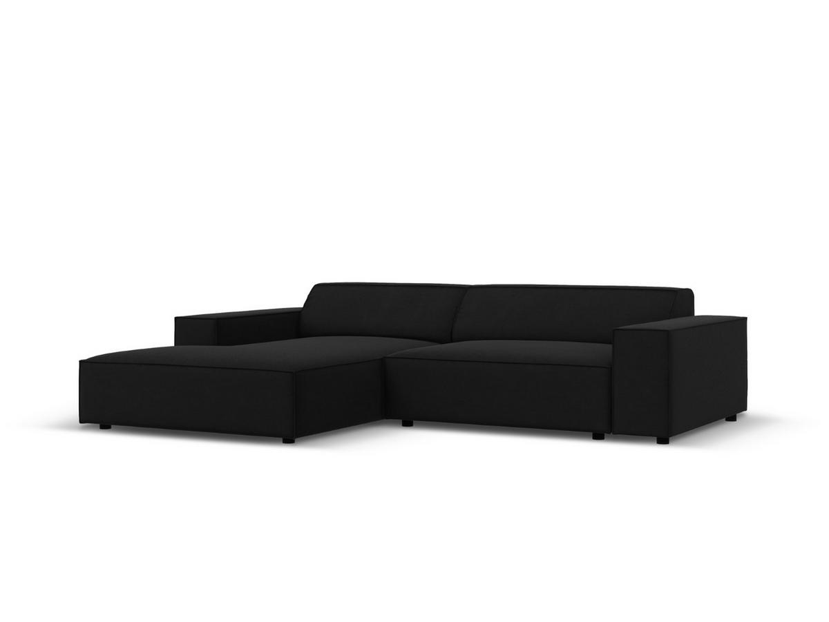 MODULARES-ECKSOFA links Jodie aus Samt schwarz 3 Sitzplätze - Schwarz, Textil (166/224cm) - Micadoni