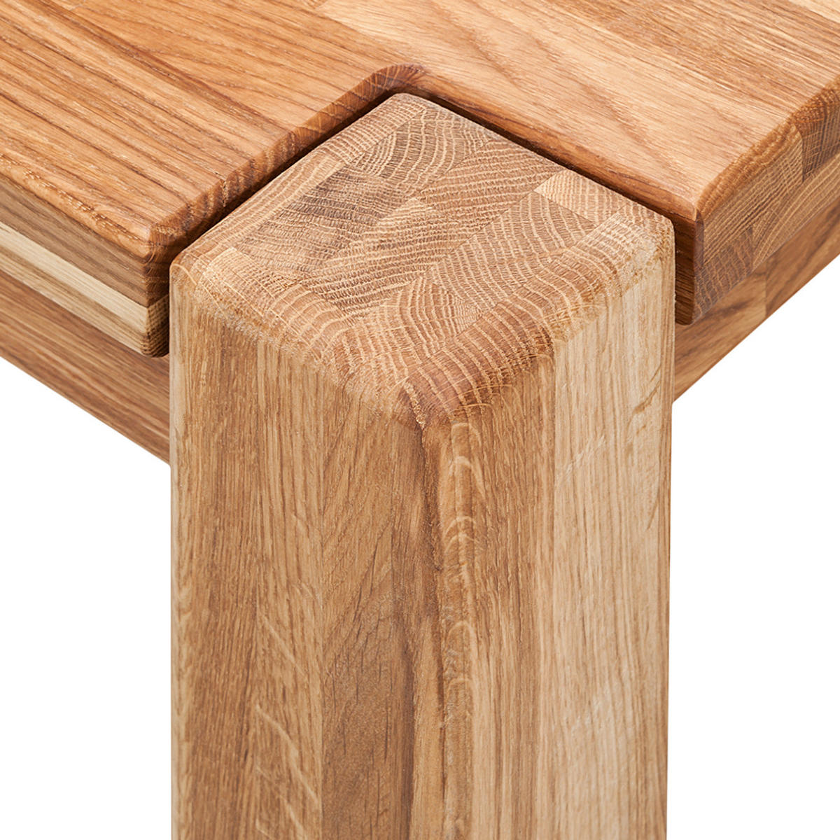 ESSTISCH - Eiche massiv - Eichefarben, Holz (90/180/75cm) - home24