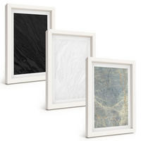 BILDER SET 3er Set - 20x30 cm Weißer Rahmen - Die Farben eleganter Steinstrukturen - Weiß, Kunststoff (20/30cm) - TULUP