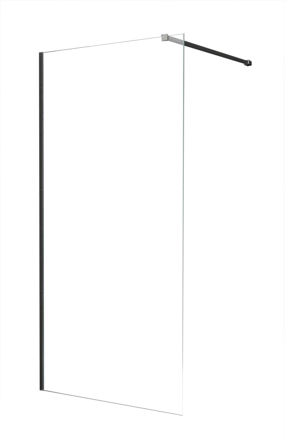 DUSCHWAND TIPO Schwarz 70 x 200 cm mit schwarzen Anbauteilen 8 mm ESG - Schwarz, Glas (70/200cm) - Glasdeals