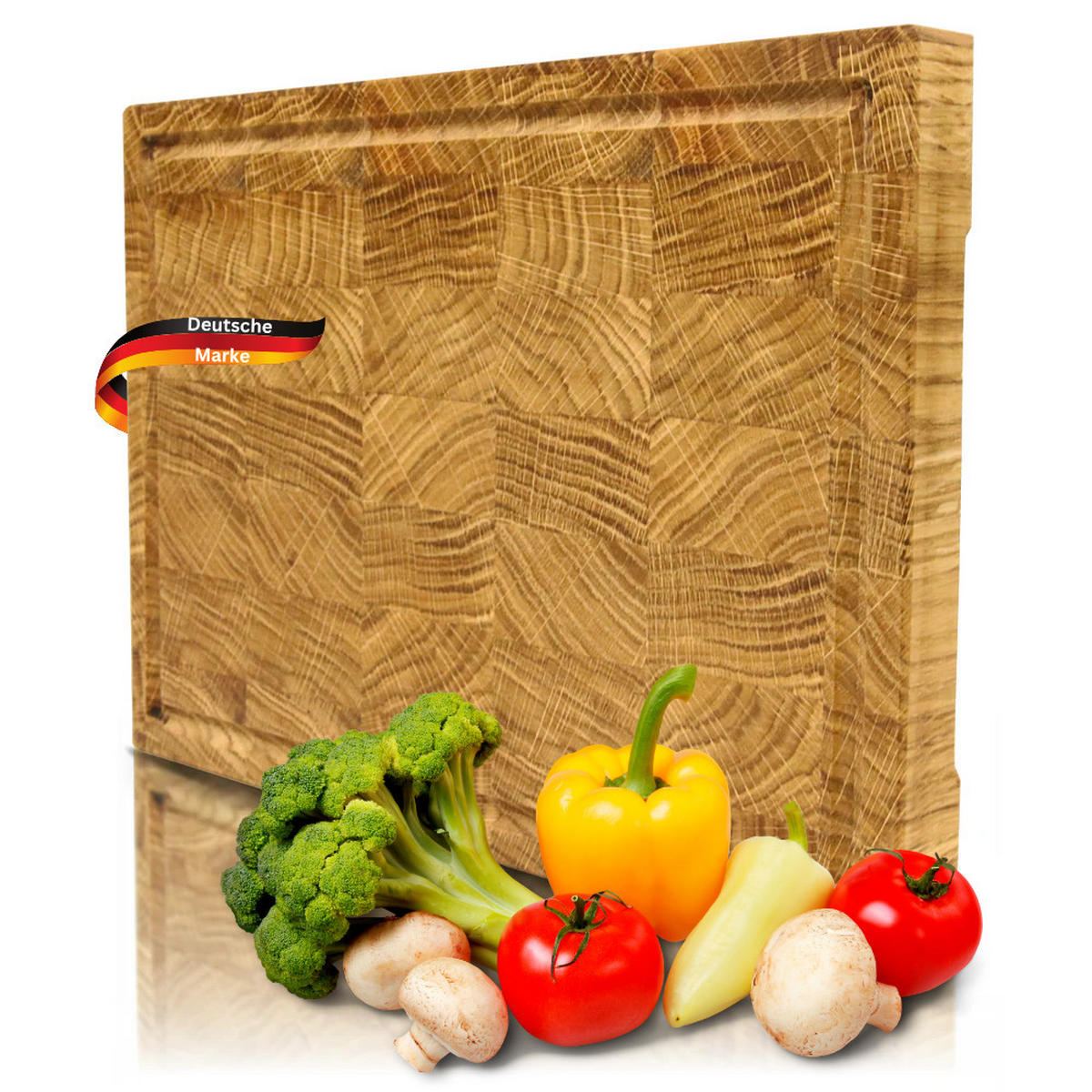 SCHNEIDEBRETT Holz groß MILA klingenschonend 35x25x2,5 cm - Braun, Holz (35/25cm) - DELUKE