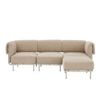 ECKSOFA 251/155/78 cm Khaki Chenille mit 1 Fußhocker - Kaschmir/Olivgrün, Textil (155/251cm) - Oxeza