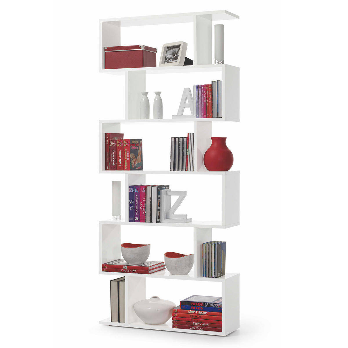 REGAL Bologna Weiß 12 Fächer - Weiß, Holzwerkstoff (80/192/25cm) - VS Venta-stock