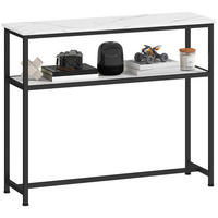 KONSOLENTISCH Weiß Melamin in Holzoptik Metall 1 Stück - Weiß, Metall (100/30/81cm) - GiPP