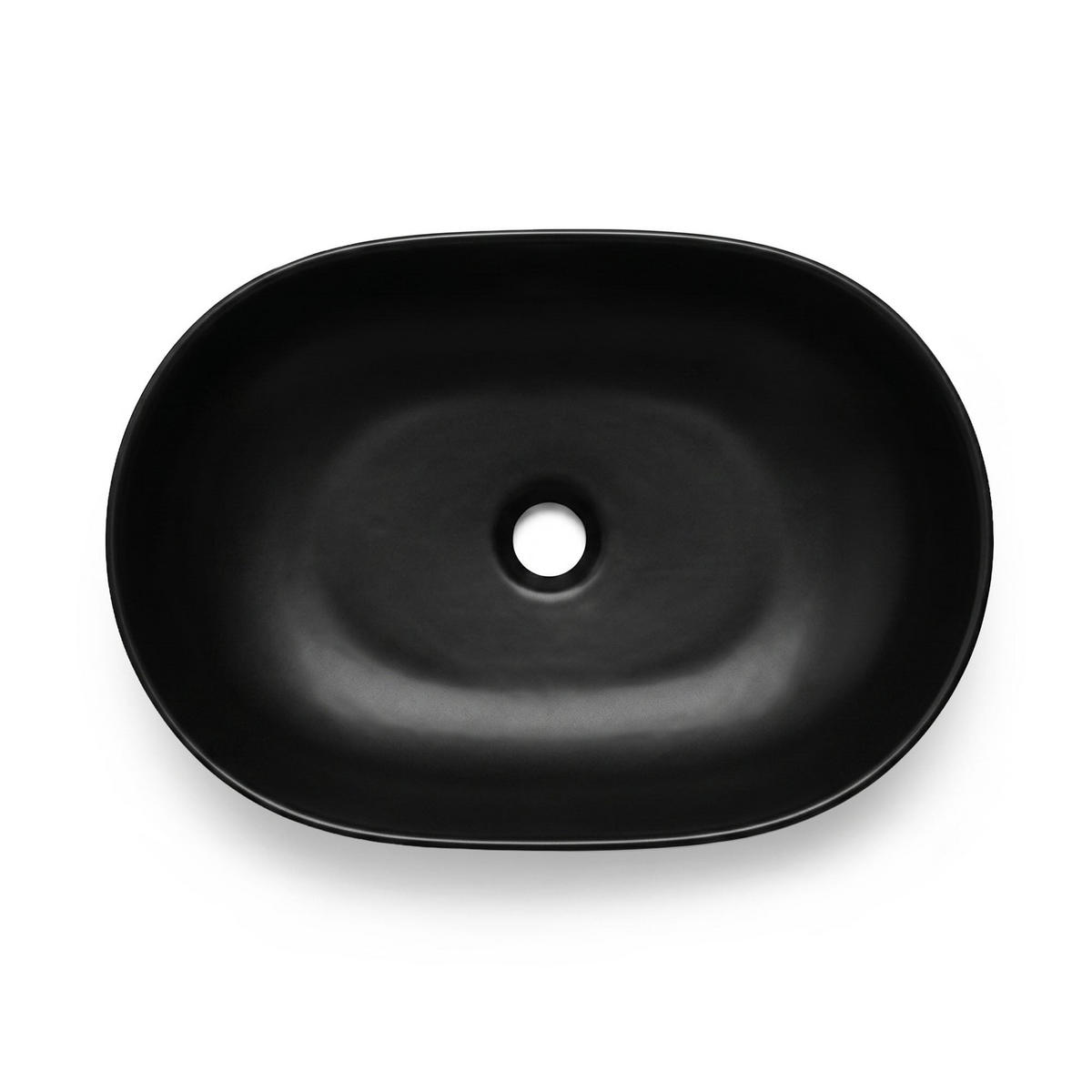 AUFSATZWASCHBECKEN ELIPSE 49 cm Schwarz Matt - Schwarz, Keramik (49/13.5/34.5cm) - Akord