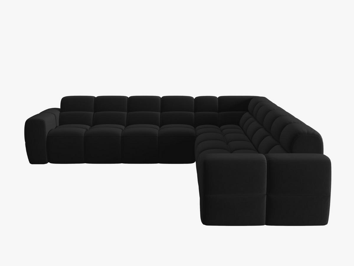 ECKSOFA Lisa aus Samt schwarz 5 Sitzplätze - Schwarz, Textil (310/310cm) - Micadoni