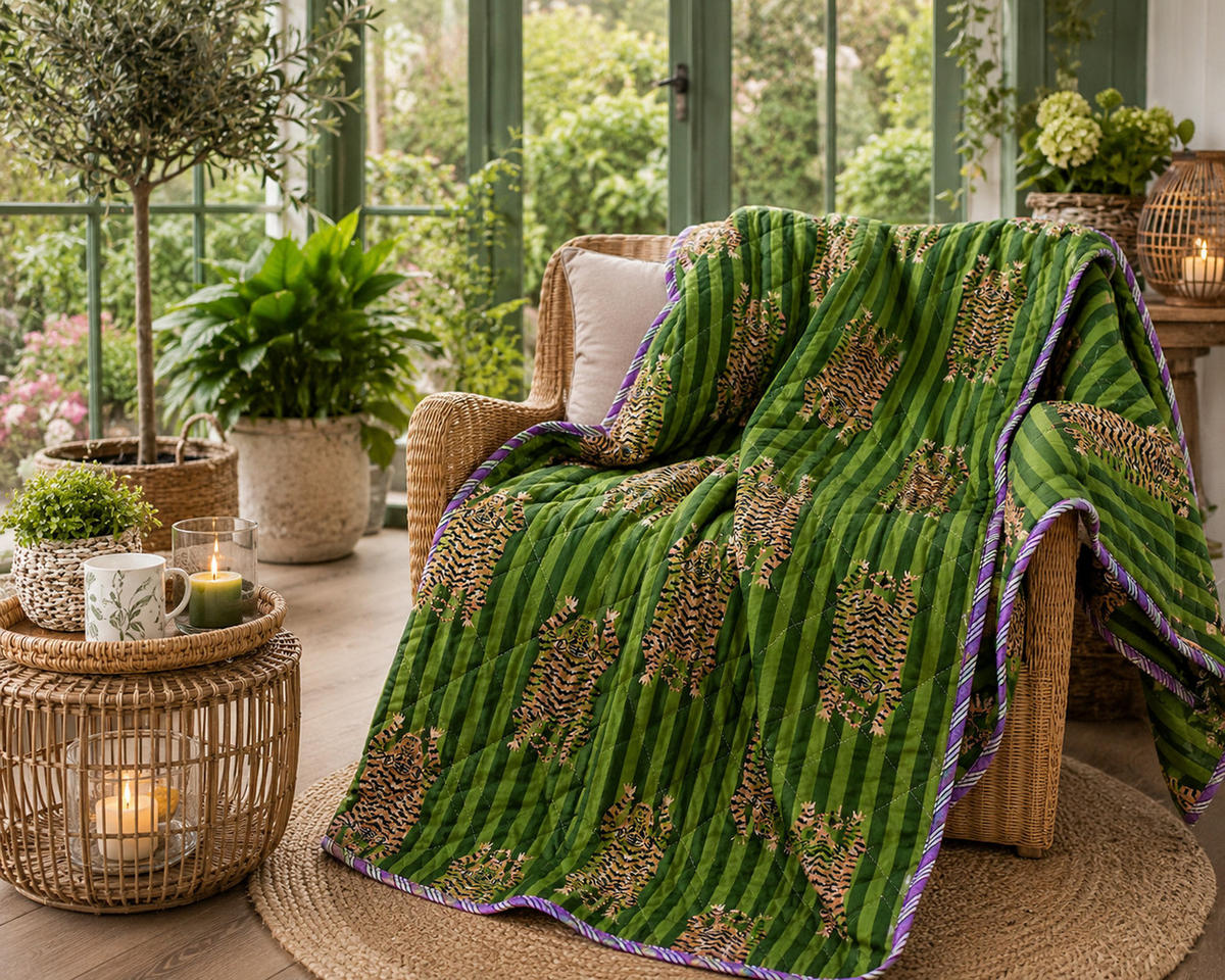 WOHNDECKE Baumwolle 140x220 cm Quilt-Optik – Gesteppt, Weich & Modern - Multicolor, Naturmaterialien (140/220cm) - AU Maison