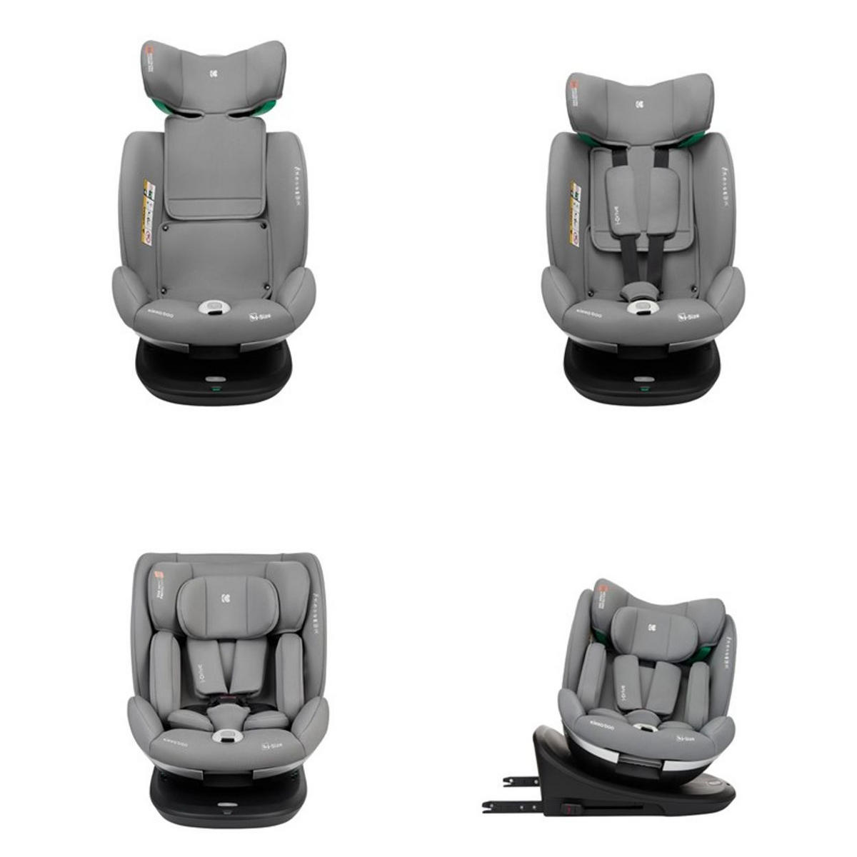 KINDERSITZ i-Drive i-Size hellgrau (40-150cm) Isofix Top Tether, Kopfstütze, SPS - Hellgrau, Kunststoff (44/60/50cm) - Kikka boo