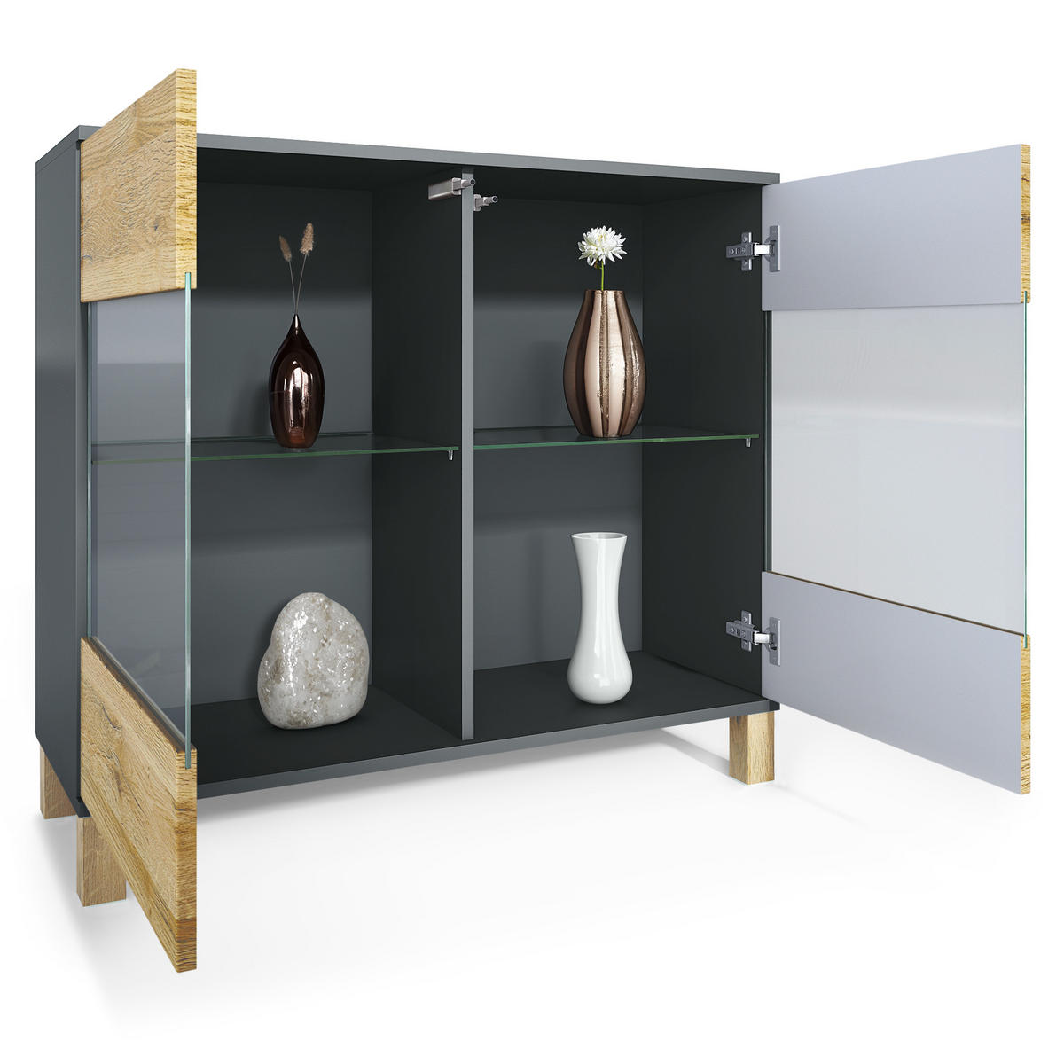 KOMMODE Bari Eiche Natur - Eichefarben, Holzwerkstoff (92.5/84.5/35cm) - Vladon