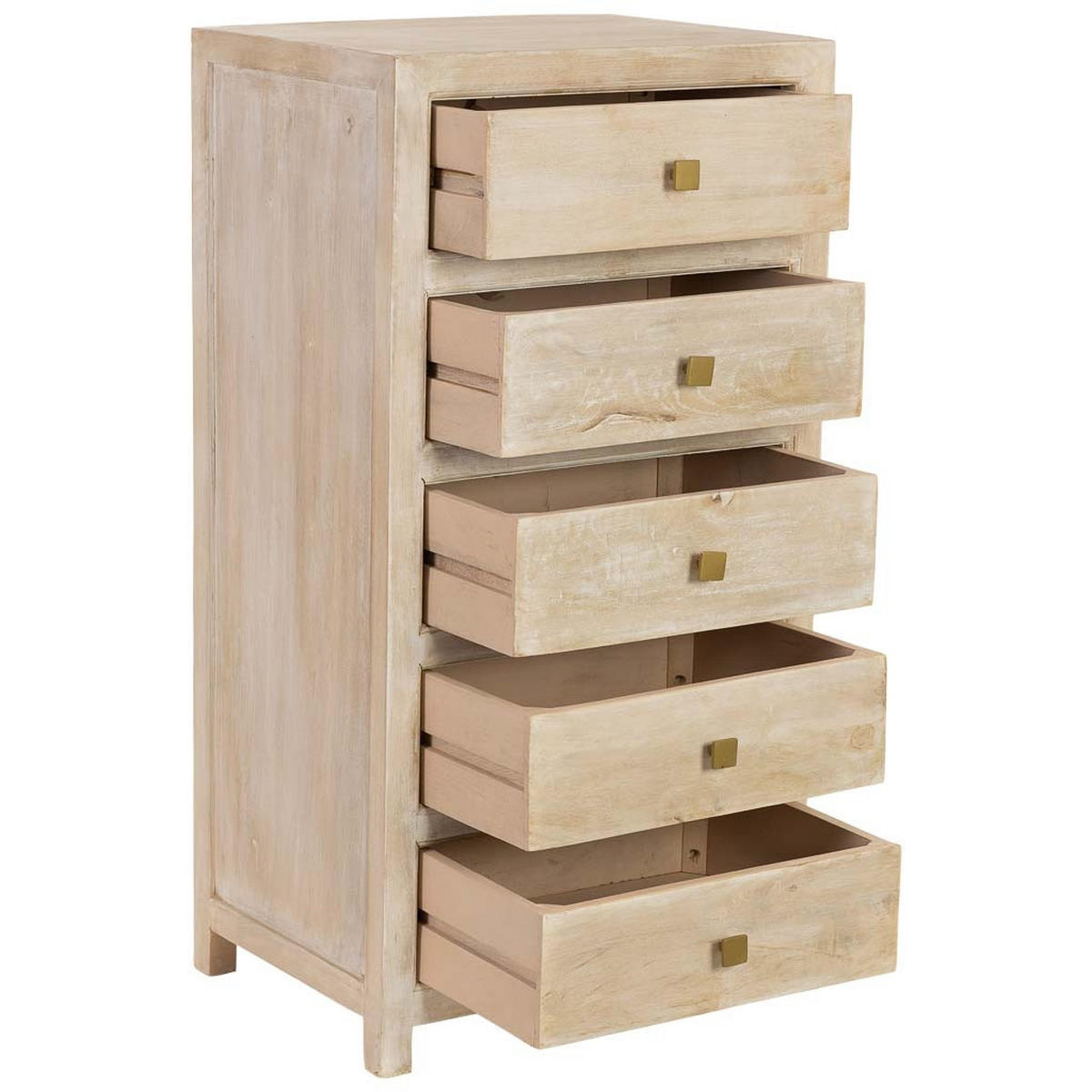 KOMMODE aus Holz, beige, 60x45x116cm - Beige, Holz (60/116/45cm) - Wanderlust