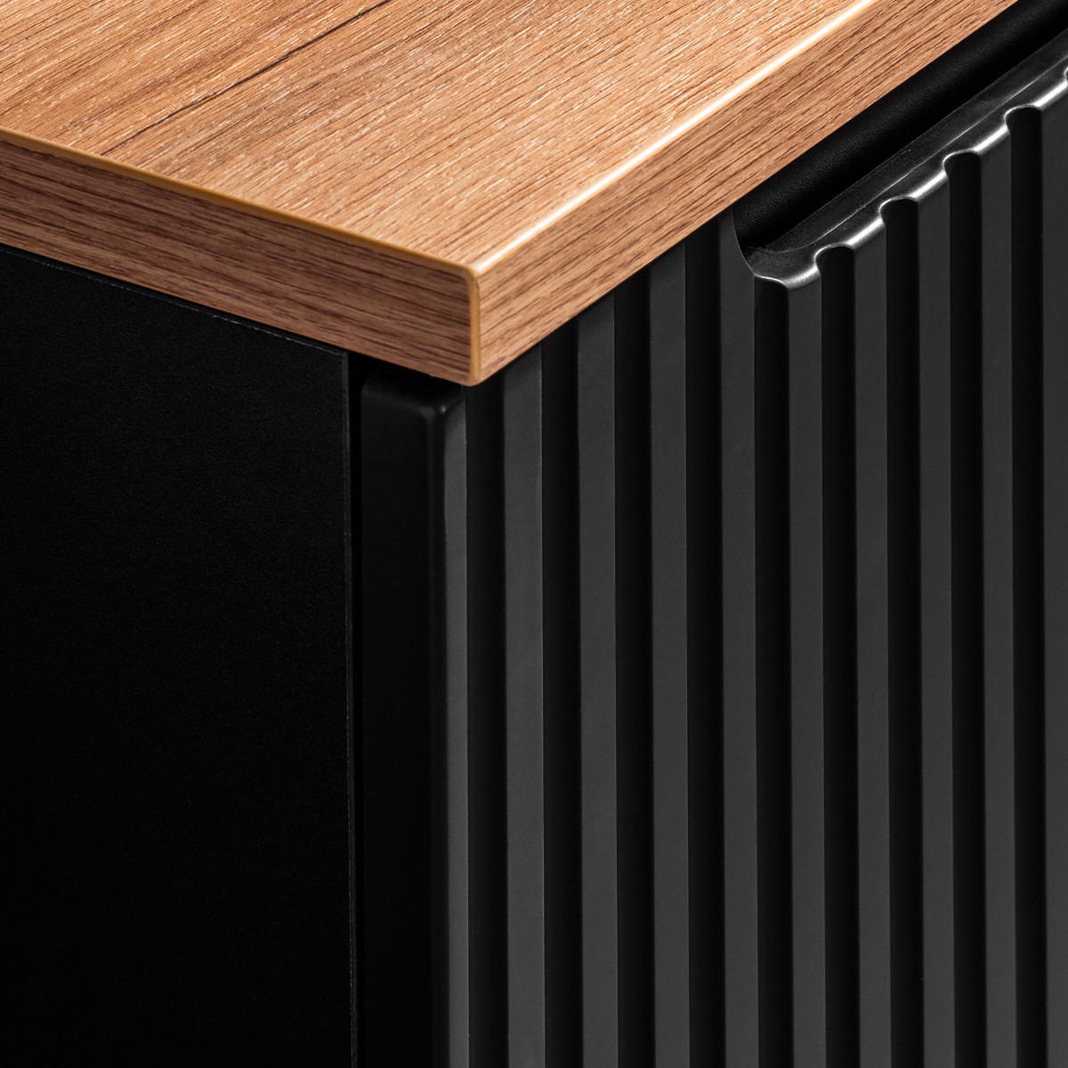 WASCHTISCHUNTERSCHRANK 120.4cm Riva Schwarz und Holz - Schwarz, Holzwerkstoff (120.4/59/40cm) - Petits-meubles