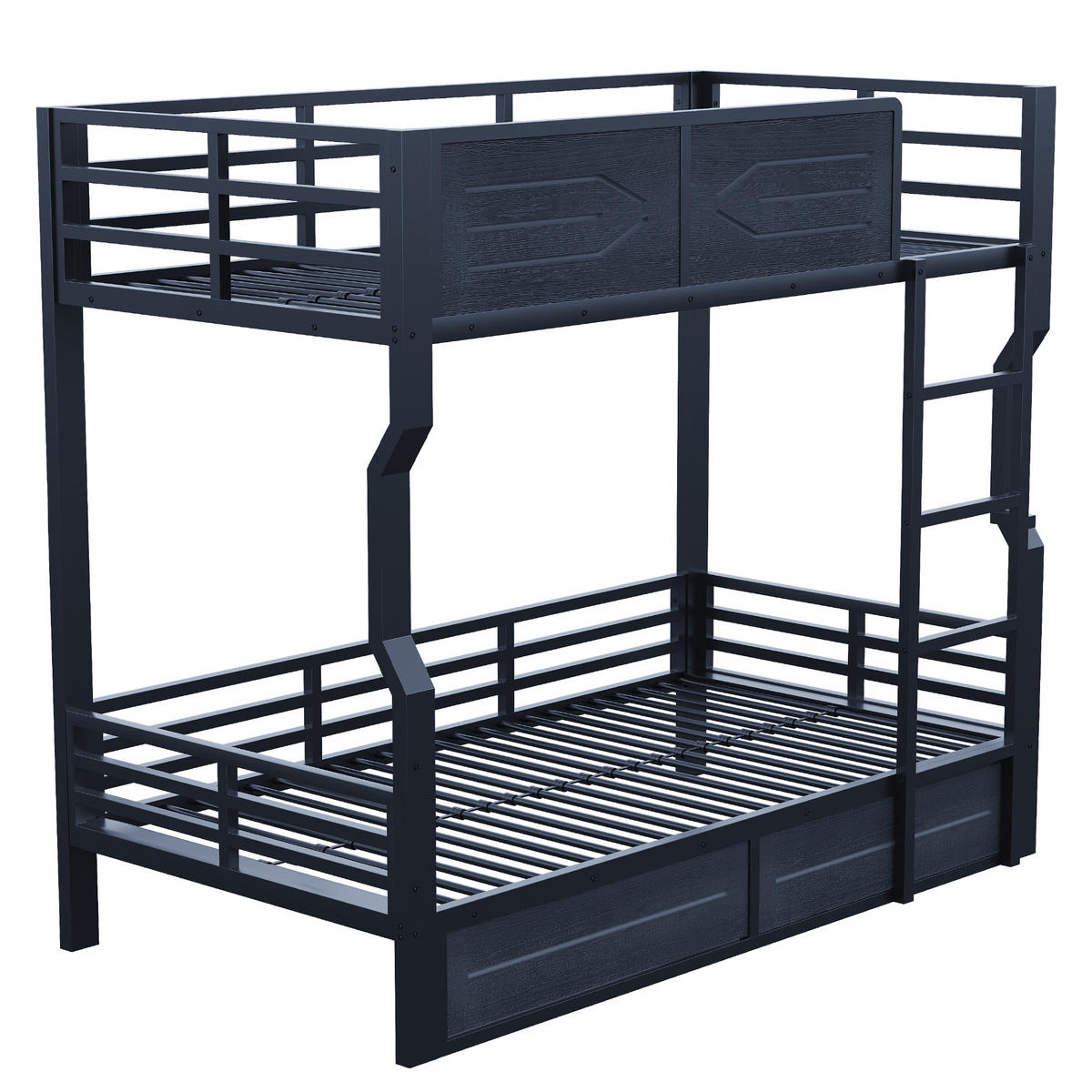 HOCHBETT 90x200 Schwarz Metall LED Sicherheitsgitter - Schwarz, Metall (90/200cm) - FLIEKS