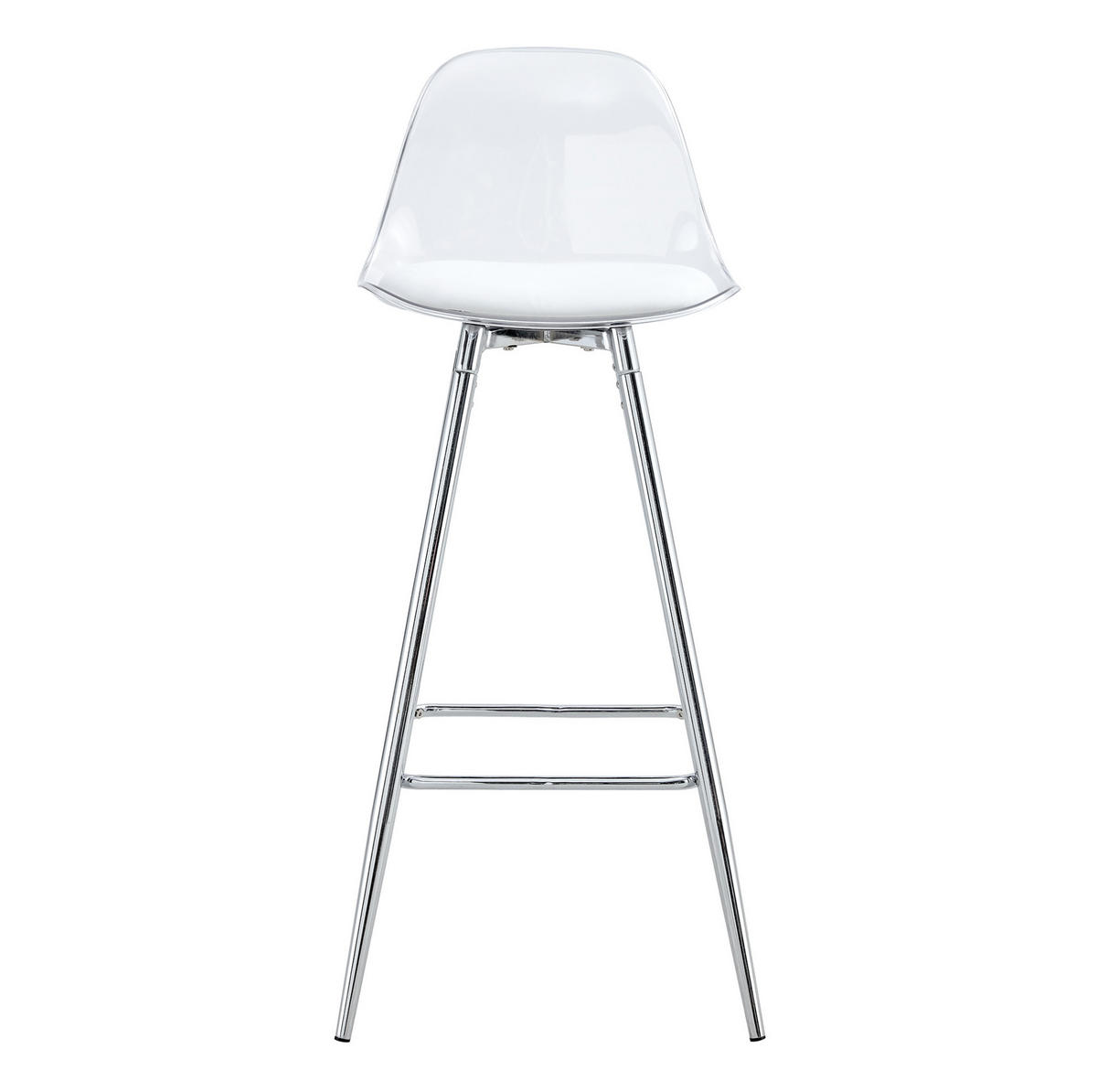 BARHOCKER Transparent mit Fußstütze und Metallgestell - Klar, Metall (33/96.5/38cm) - MIVRAY