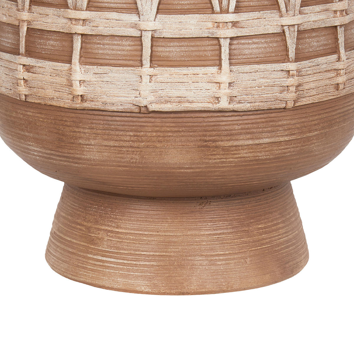 PFLANZTOPF Braun Cicuta - Beige/Braun, Stein (30cm) - Beliani