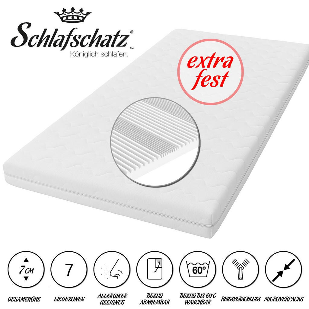 Thumbnail - Schlafschatz Topper, Weiß, Textil, H4, Füllung: Komfortschaum, 90x200 cm, Oeko-Tex® Standard 100, Bezug abnehmbar/waschb...