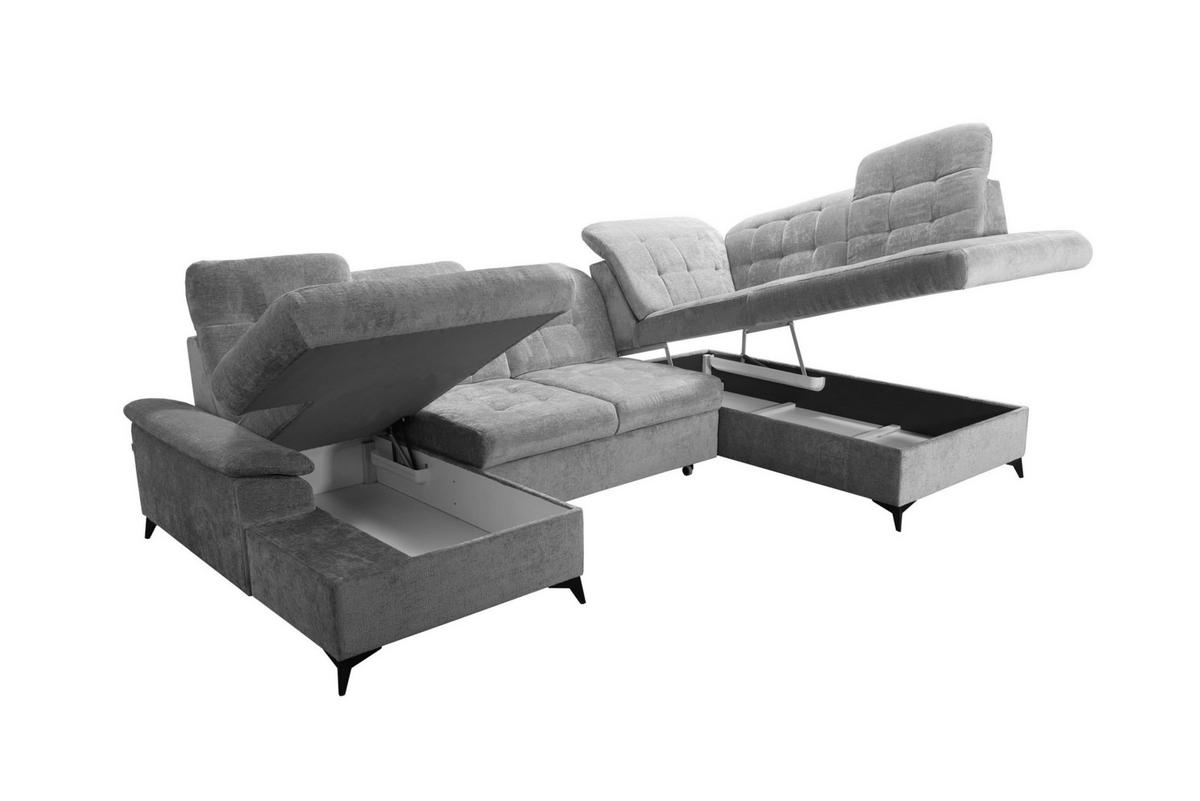 SOFA NEO Chenille-Stoff PERFECT HARMONY, ARAGON-Stoffbezug U-Form - Creme, Textil (343/210cm) - Robin