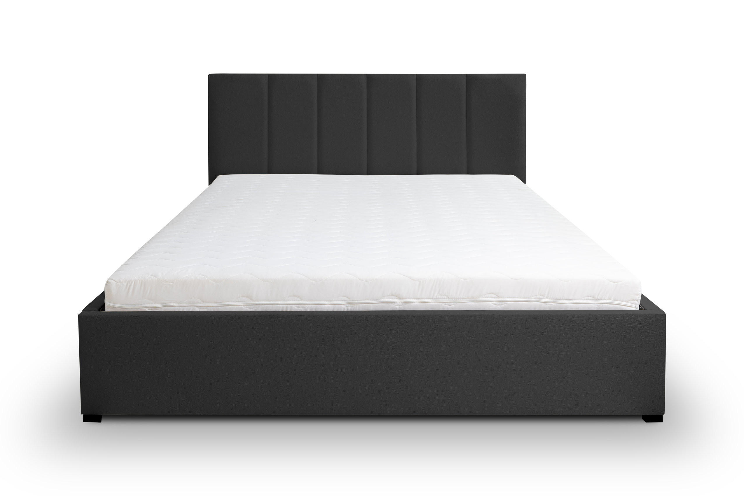 POLSTERBETT LISA mit Kopfteil, 160 x200 cm, Doppelbett mit Bettkasten und Lattenrost aus Velourstoff, Velourstoff, Frabe: Schwarz - Schwarz, Holz/Kunststoff (160/200cm) - VENASI MÖBEL