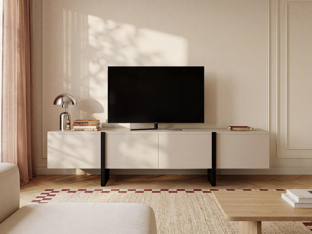 TV-BOARD - 180 cm x 45 cm - Holz, Platte - Beige LUVONIA - Beige, Holz (180/50/45cm) - Vente-Unique