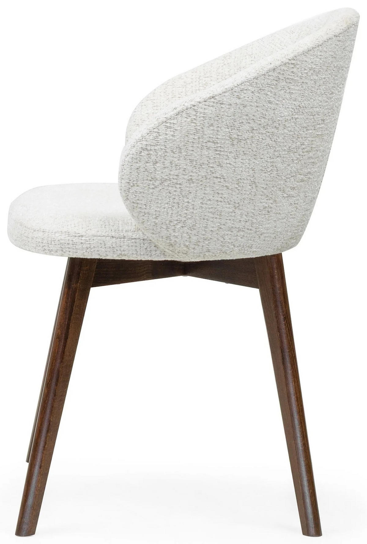 ESSZIMMERSTUHL MELIE 4er Set in Creme Chenille mit Dunkelbraunen Buchenholzbeinen 54/49/82 cm - Dunkelbraun/Creme, Holz/Textil (54/82/49cm) - WFL GROUP
