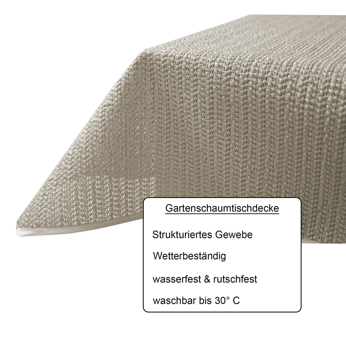 TISCHDECKE Outdoor rechteckig 110/140 cm Beige - Beige, Kunststoff (110/140cm) - TiborTex
