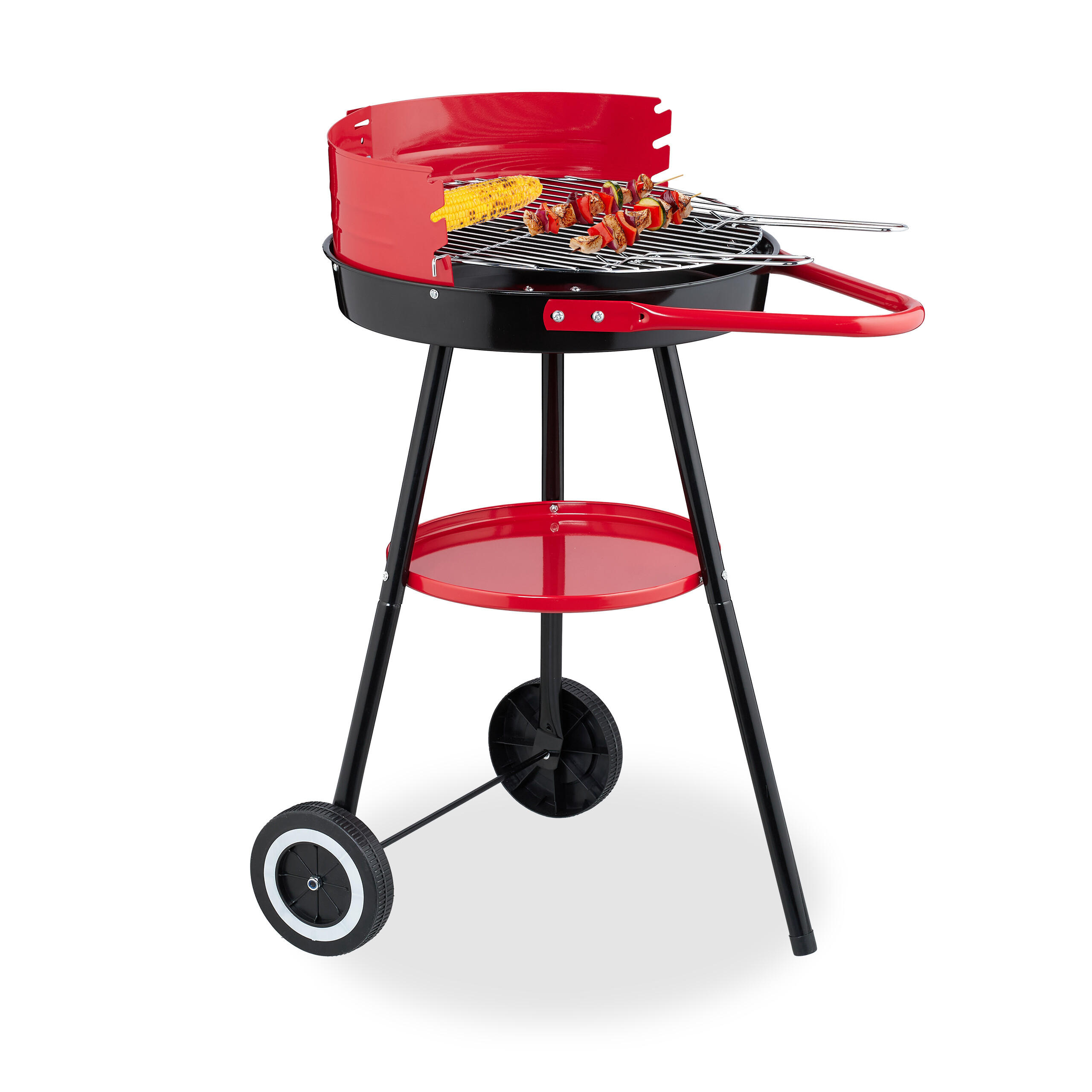 HOLZKOHLEGRILL - Multicolor, Kunststoff/Metall (42/77/60cm) - Relaxdays