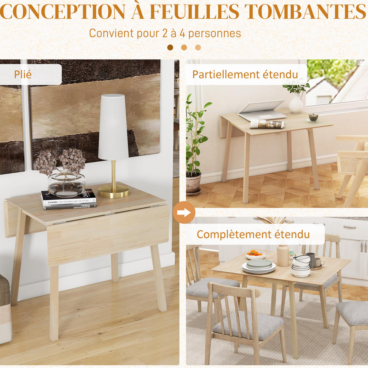 ESSTISCH Naturholz 1 Stück - Beige, Kunststoff (110/86/75cm) - GiPP