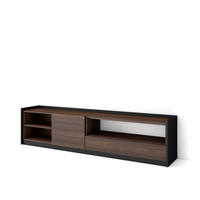 TV-SCHRANK, Lowboard, Dunkler Eiche und Schwarz, 207/37/50cm - Dunkelbraun, Holzwerkstoff (207/50/37cm) - Skraut Home