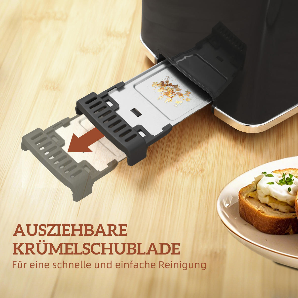 WASSERKOCHER Toaster Set mit 6 Bräunungsstufen Memory-Funktion Schwarz - Schwarz, Kunststoff (15/26.3/22.5cm) - HOMCOM