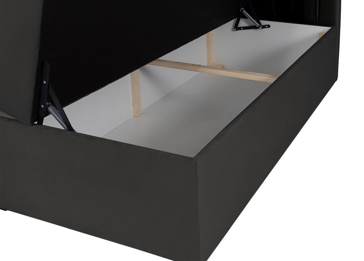 BOXBETT Daissy Dunkelgrau Samt 180x200 cm - Dunkelgrau, Textil (180/200cm) - Selsey