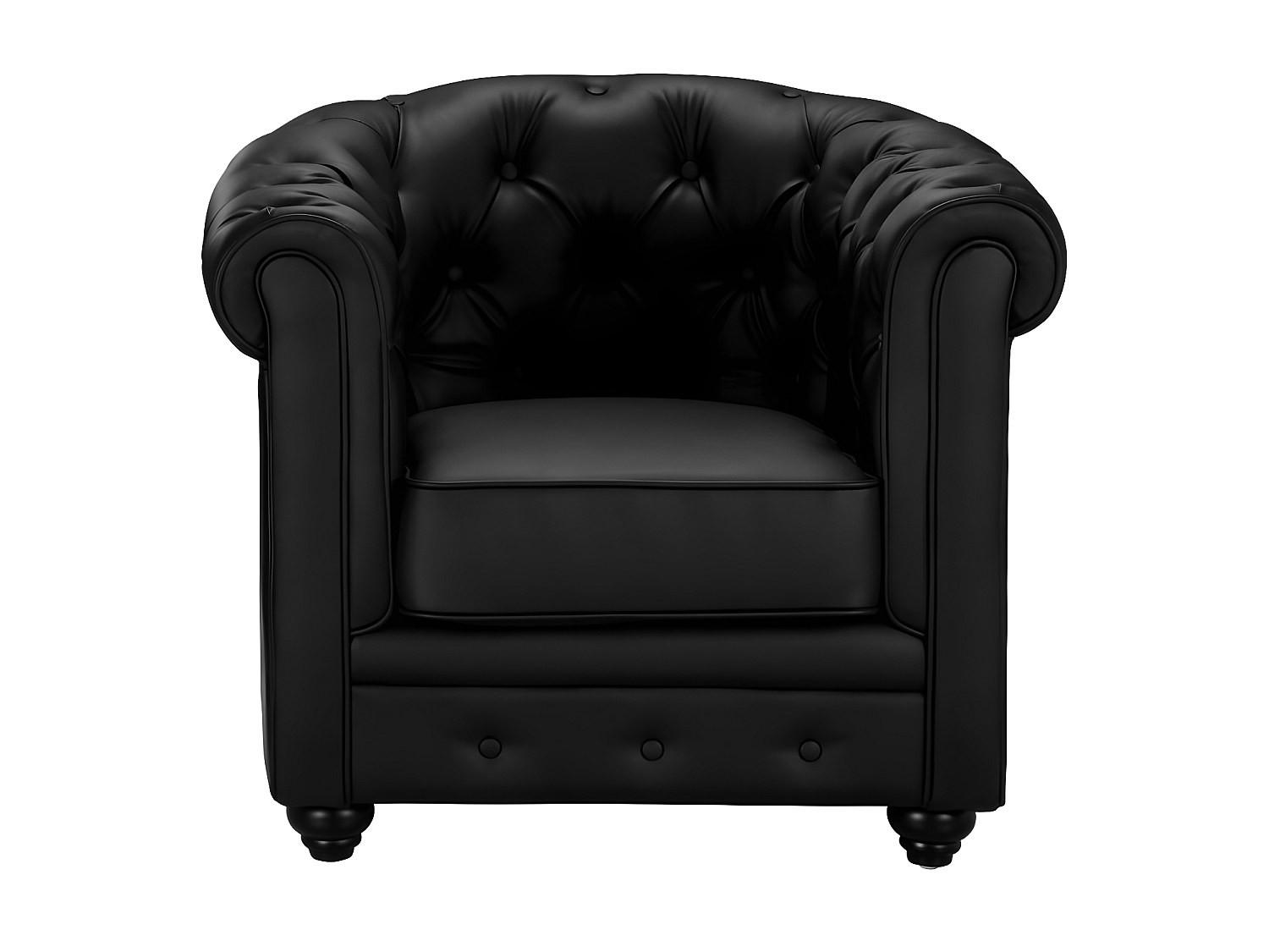 SESSEL mit gerader Rückenlehne - 1 Person - Kunstleder - Schwarz - - Schwarz, Leder (82/72/78cm) - Vente-Unique