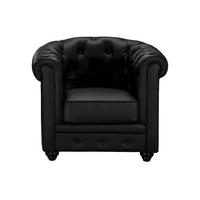 SESSEL mit gerader Rückenlehne - 1 Person - Kunstleder - Schwarz - - Schwarz, Leder (82/72/78cm) - Vente-Unique