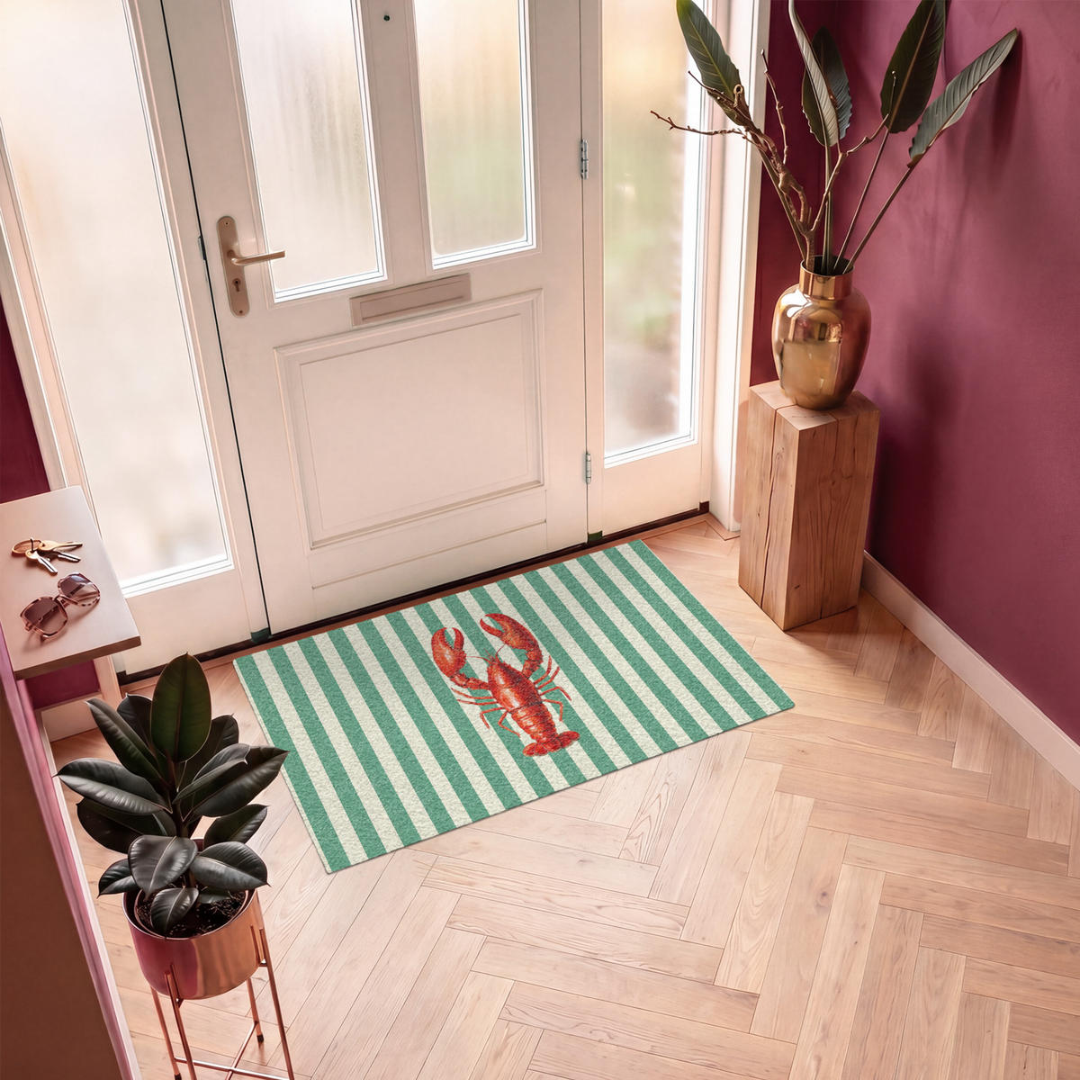ROHOŽKA Rak - Pruhy - Realistické - Letní 120x80 cm - různobarevná, textil/umělá hmota (120/0.4cm) - MuchoWow