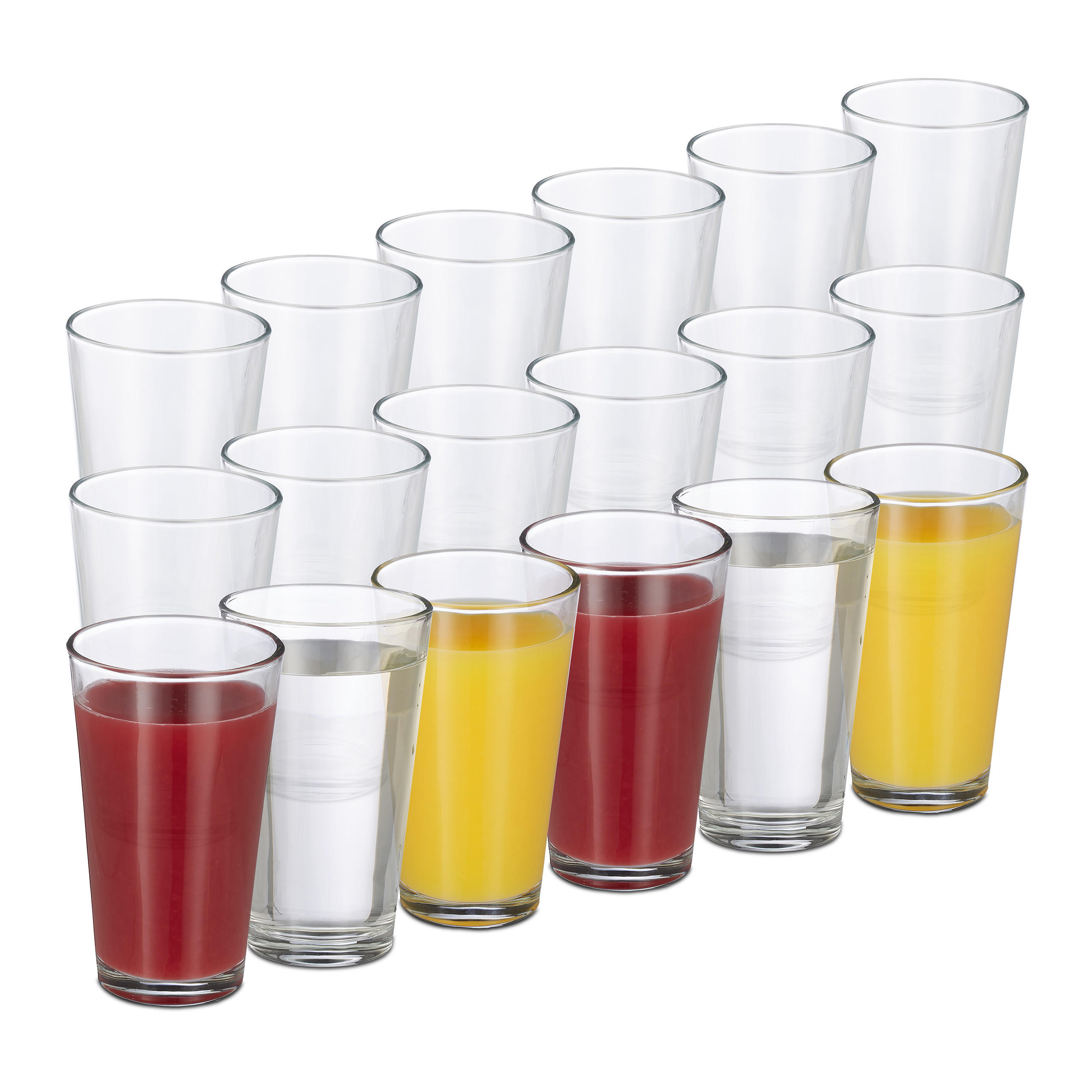 Relaxdays SKLENICE Transparentní Set-18 ks sklo 400 ml