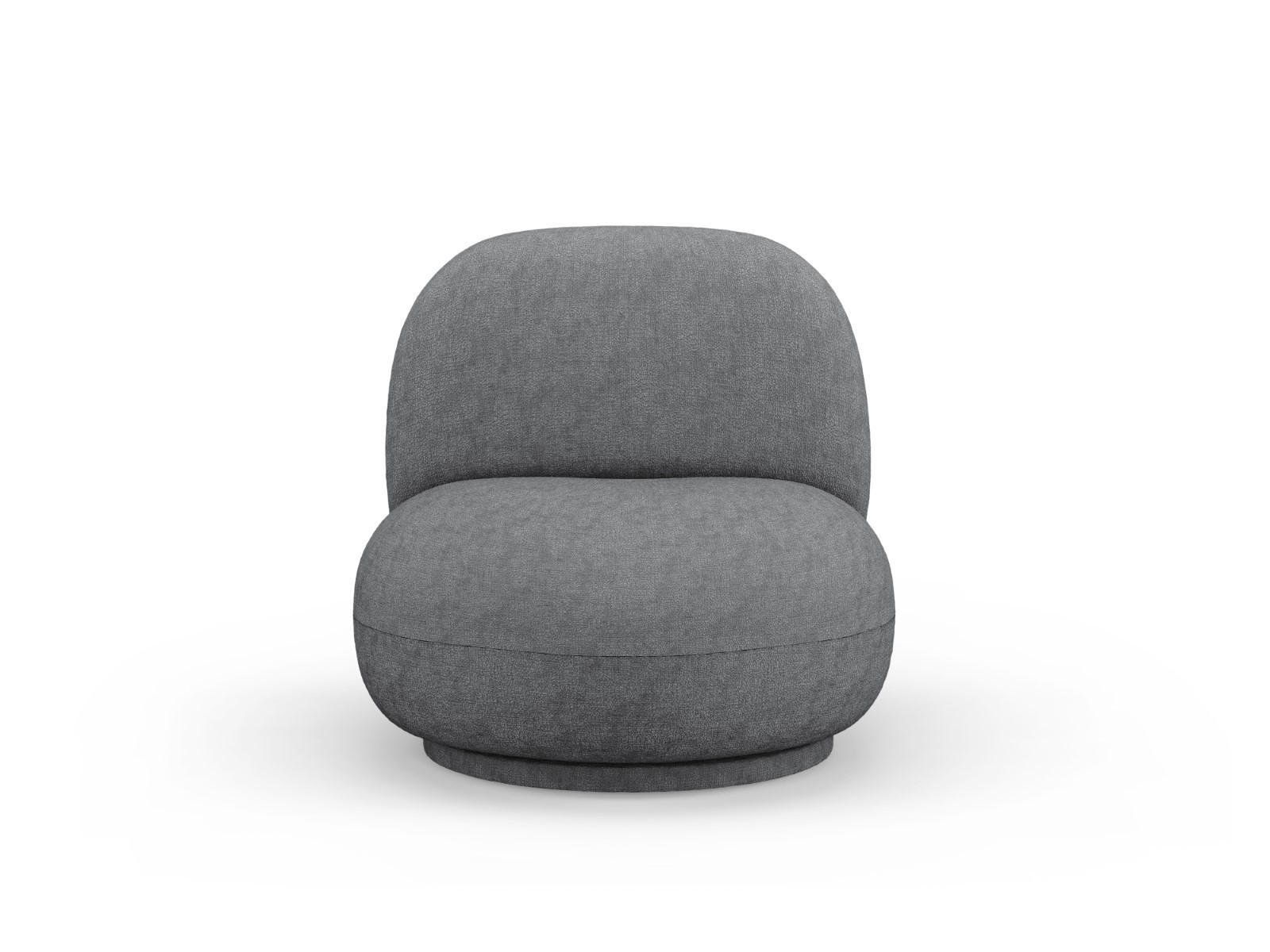 DREHSESSEL Chuck aus Chenille-Stoff hellgrau - Hellgrau, Textil (77/80/78cm) - Micadoni