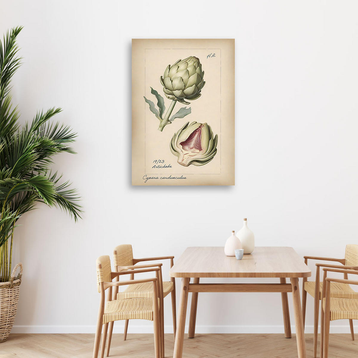 WANDBILD weinlese gemüse artischocke - Beige, Textil (40/60cm) - Feeby