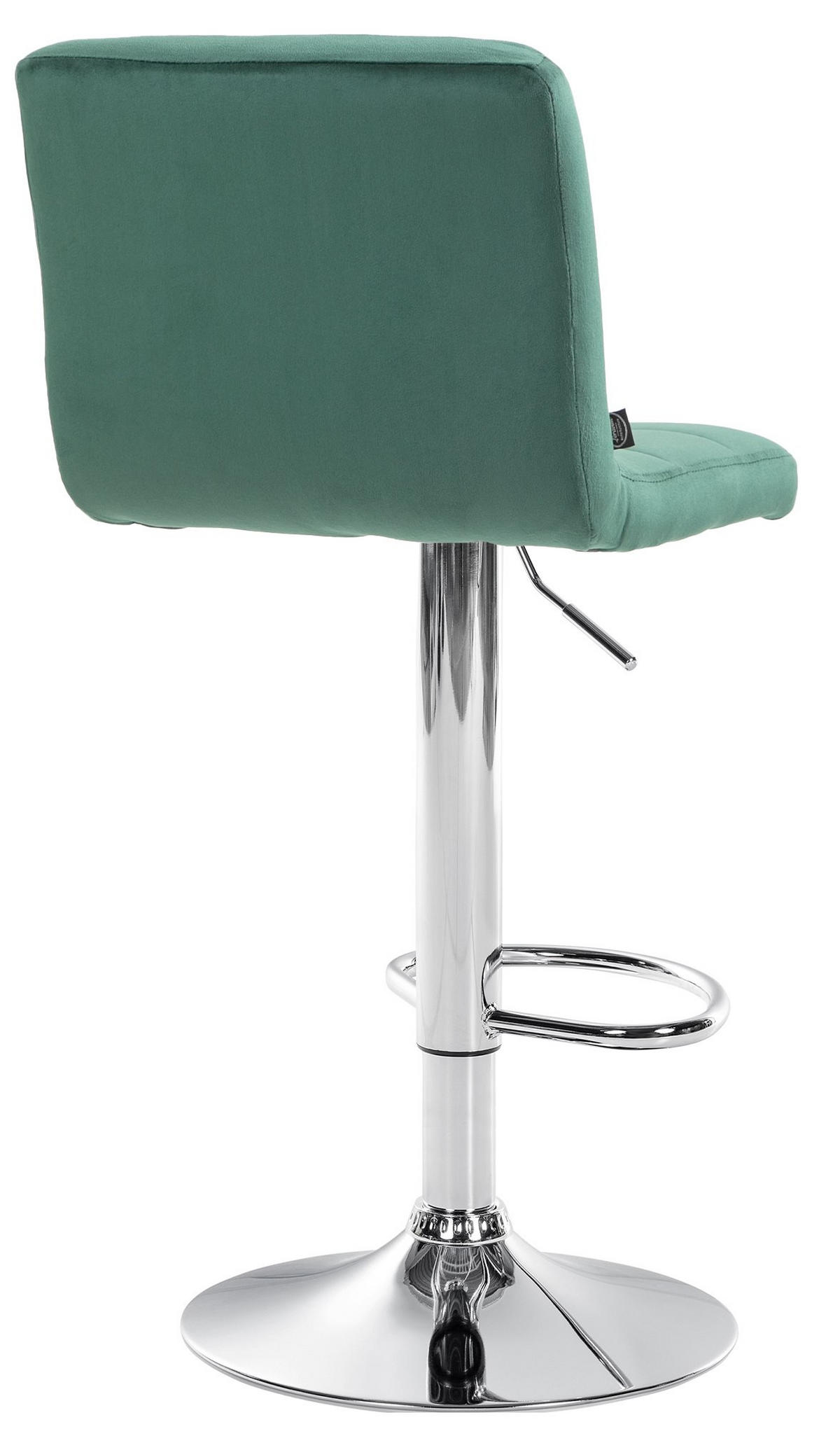 BARHOCKER BRISBAN Grün Samt Chrom - Grün, Textil/Metall (46/94/47cm) - DELUKE