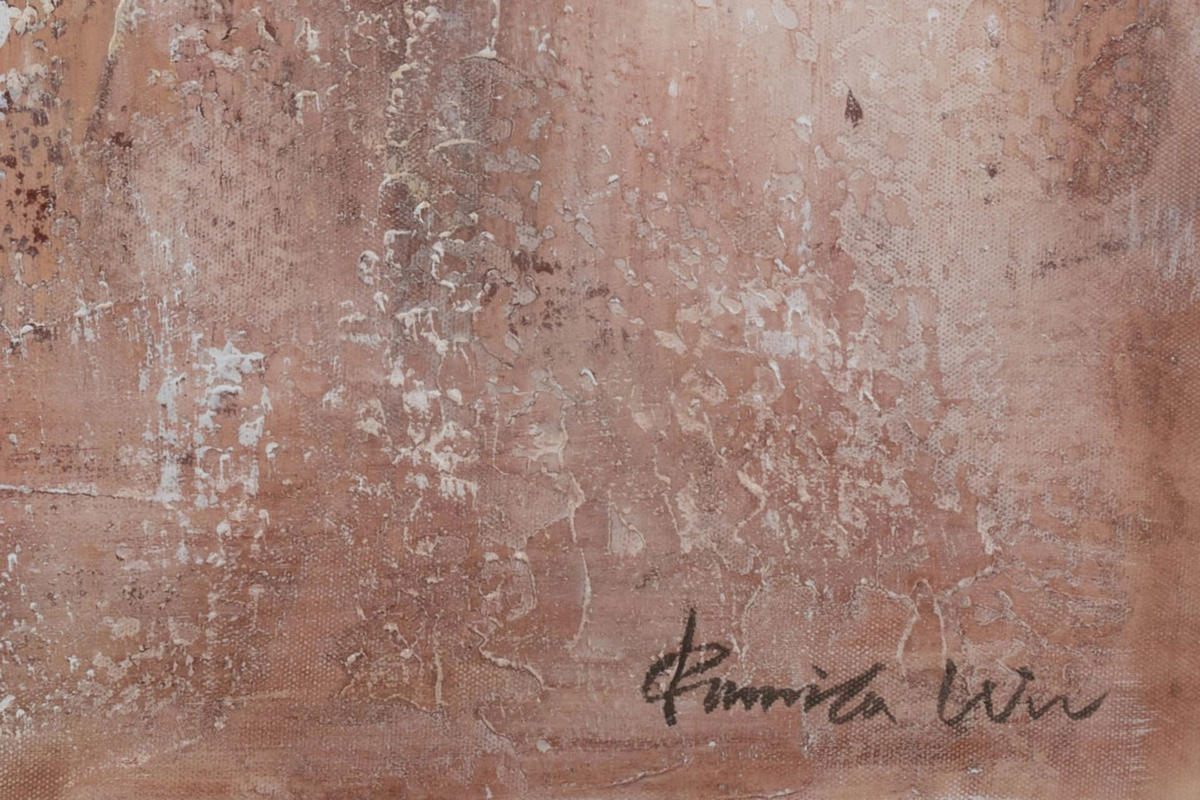 ACRYLBILD HANDGEMALT 60/60 cm - Pink, Holz/Textil (60/60cm) - KUNSTLOFT