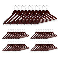 50XDREVENÝCH vešiakov - hnedá, kov/drevo (45/23.5/1cm) - Relaxdays