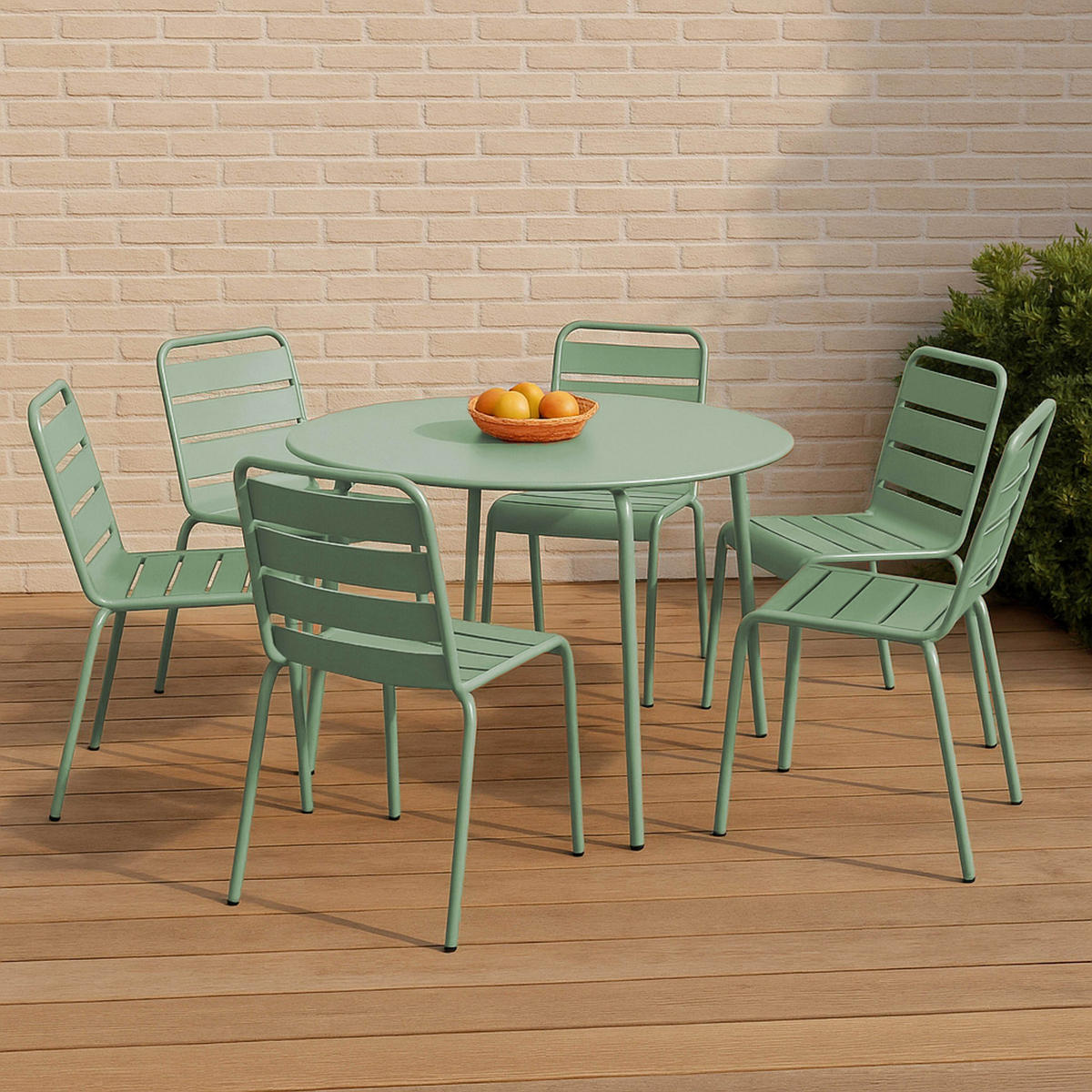 GARTENSET 7-tlg., Salbeigrünen - Grün, Metall - Oviala