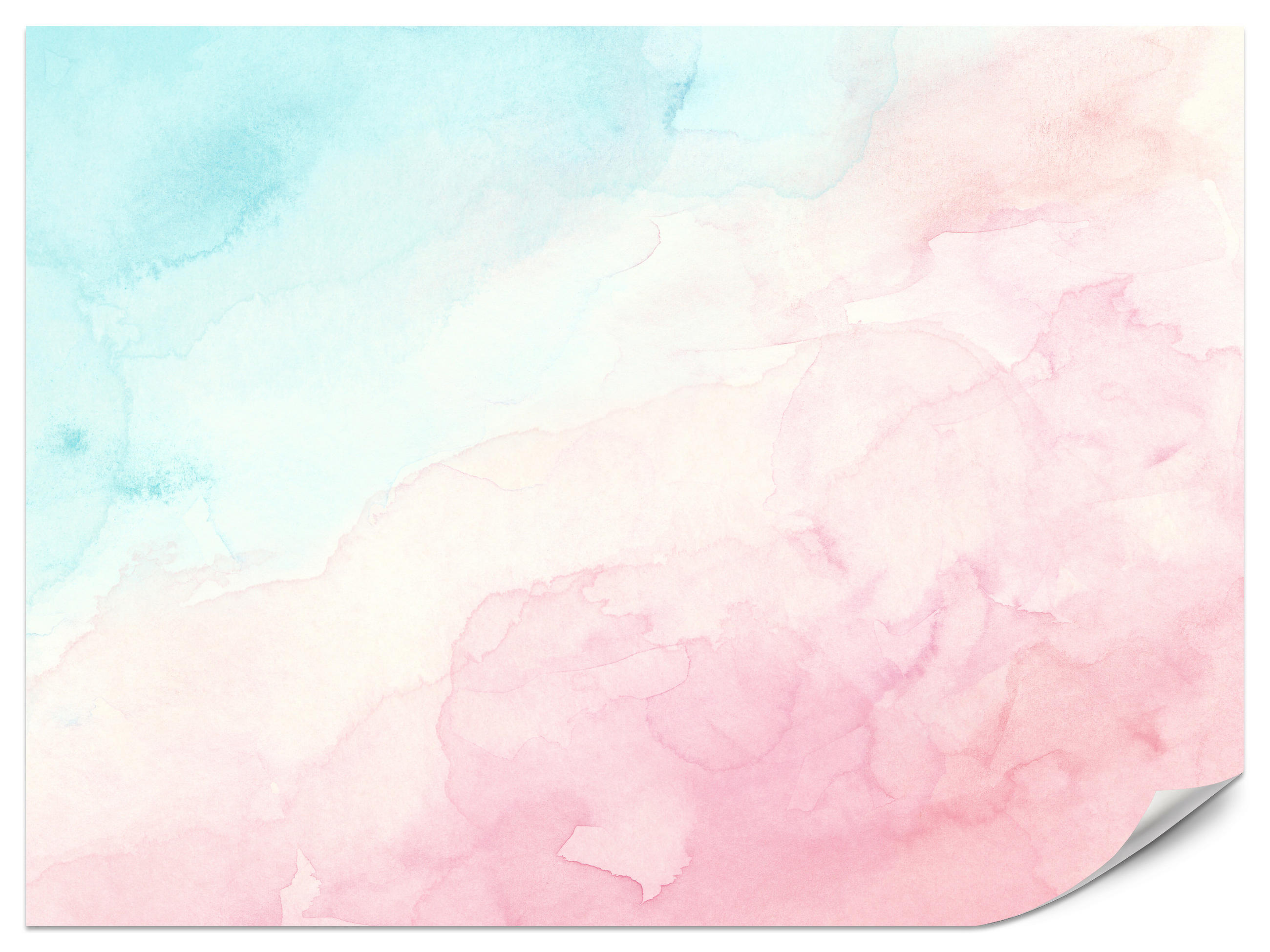 FOTOTAPETE für Kinderzimmer Pastell Ombre Aquarell Gradient 500x350 - Rosa, Papier (500/350cm) - Muralo