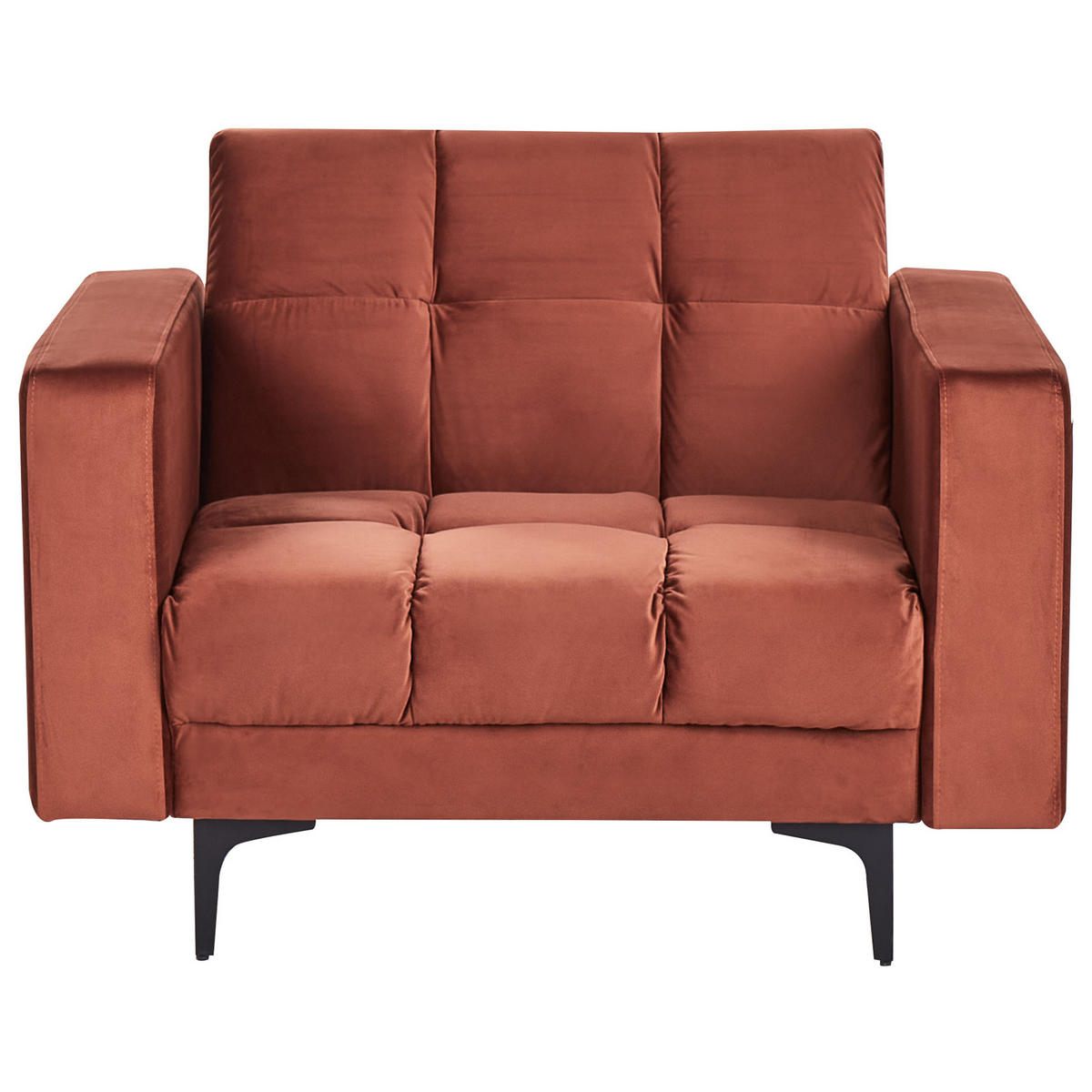 SESSEL Samtstoff Hellrot Alnes - Hellrot, Textil (110/77/89cm) - Beliani