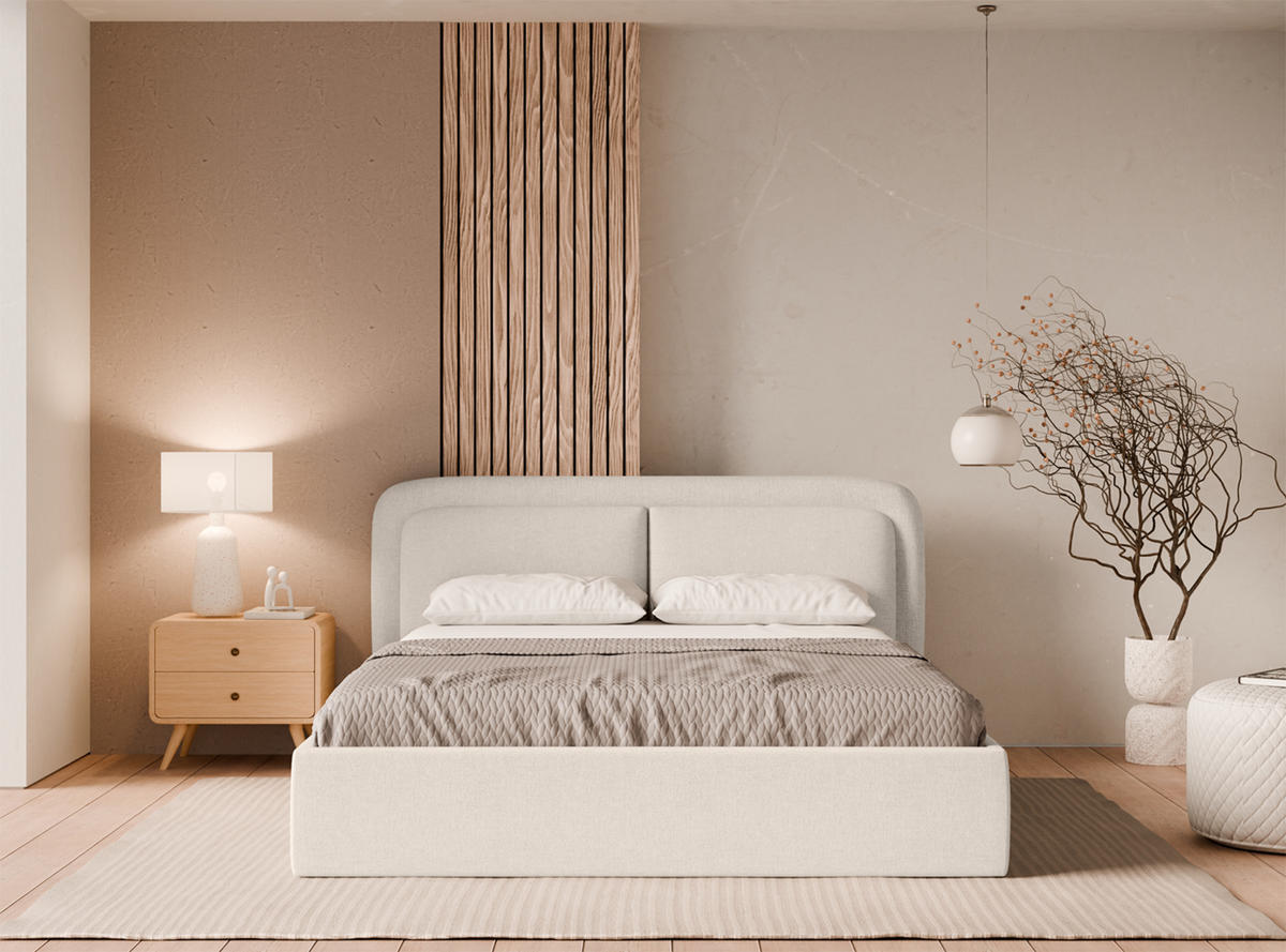 POLSTERBETT Skalo 120x200 cm, Sandbraun - Beige, Textil (120/200cm) - Fedve