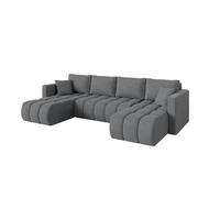 SEDACÍ SOUPRAVA DO U s funkcí spaní a úložným prostorem GARD-U 300x146x85 šedá velur - černá/šedohnědá, kompozitní dřevo/textil (300/85/146cm) - ALTDECOR