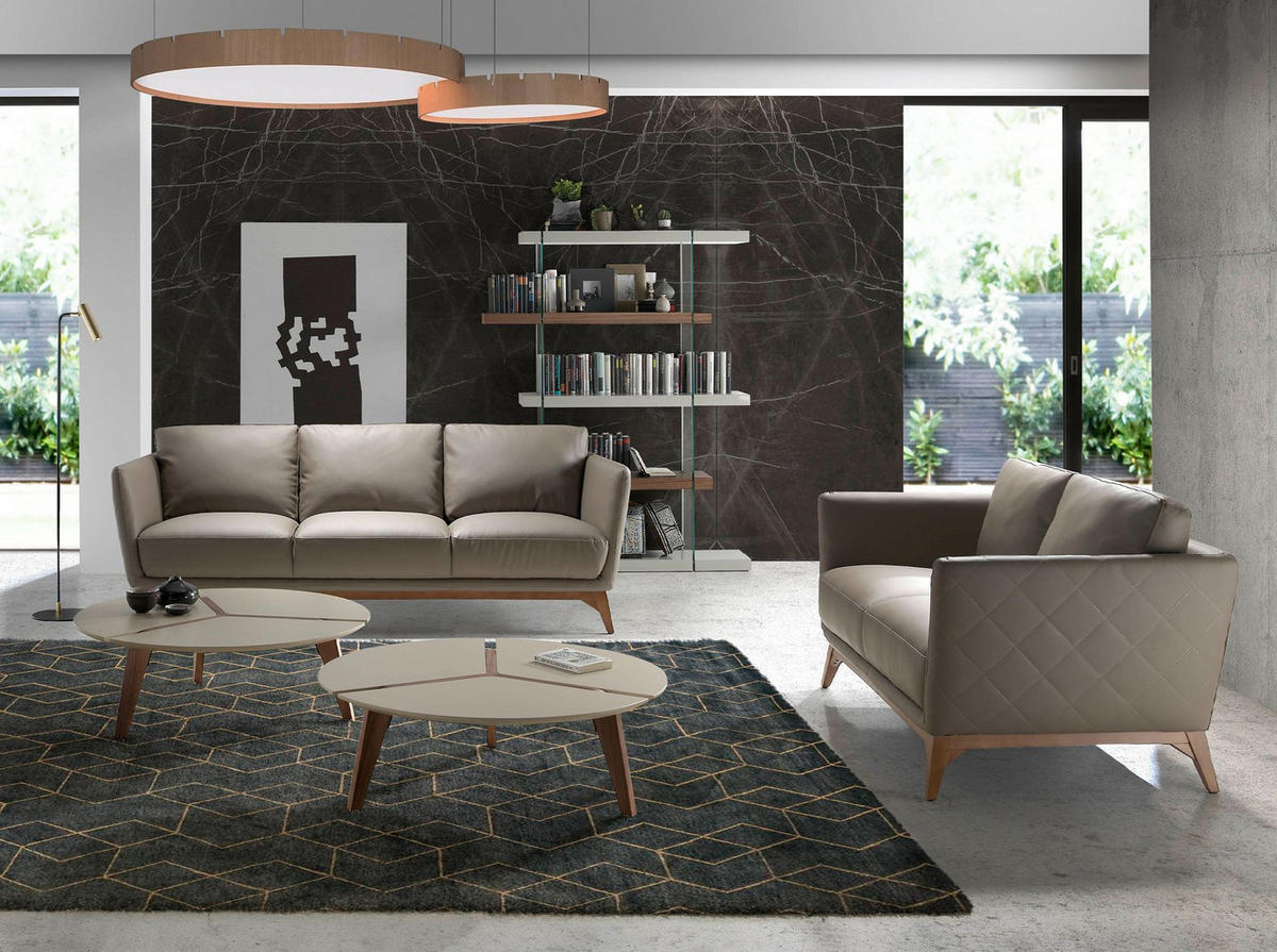 REGAL Regal aus Walnussholz und Glas 140/33/180 cm - Walnussfarben/Grau, Holz (140/180/33cm) - ANGEL CERDA