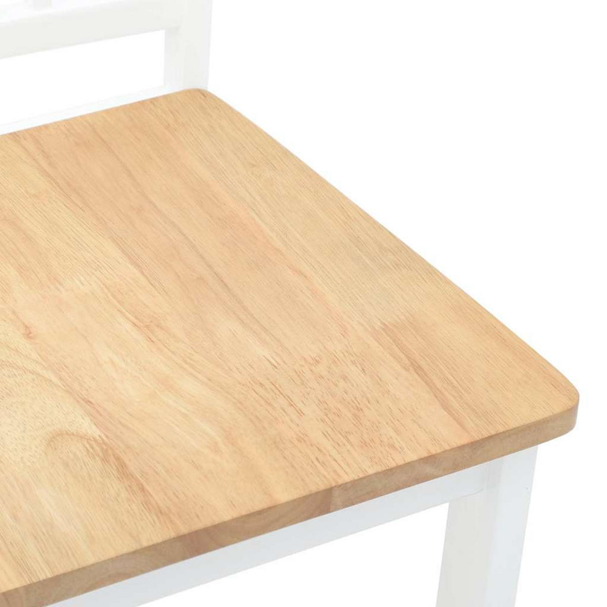 ESSZIMMERSTÜHLE 2 Stk. Weiß Massivholz Gummibaum 40*47.5*89cm - Weiß/Braun, Holz (40/89/47.5cm) - ZMH