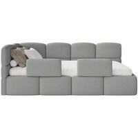 KINDERBETT Cloudy Grau 120 cm, Bouclé - Schwarz/Grau, Kunststoff/Textil (120/200cm) - Selsey