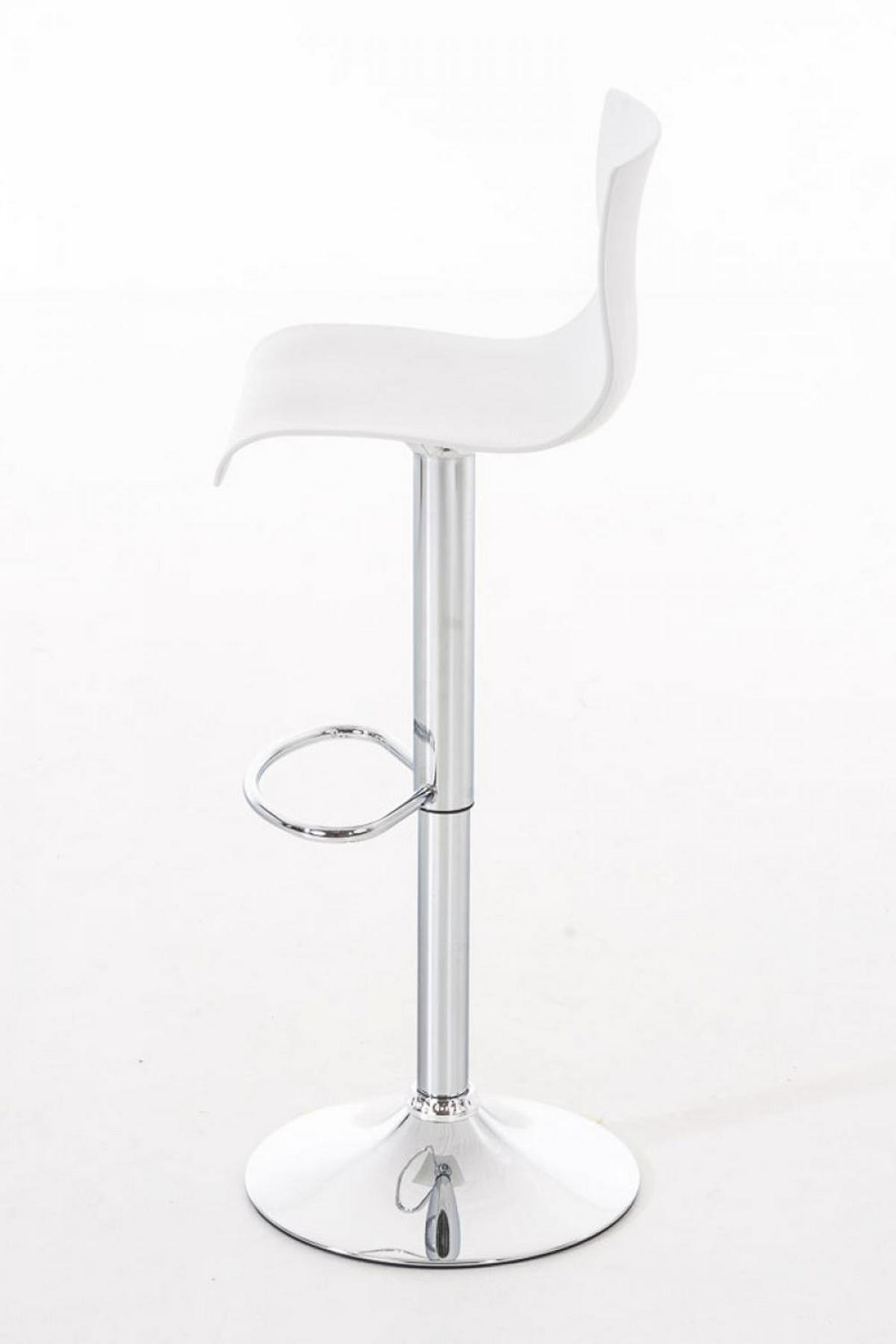 BARHOCKER Kunststoff weiß - Chromfarben/Weiß, Kunststoff/Metall (39/84/36cm) - CLP