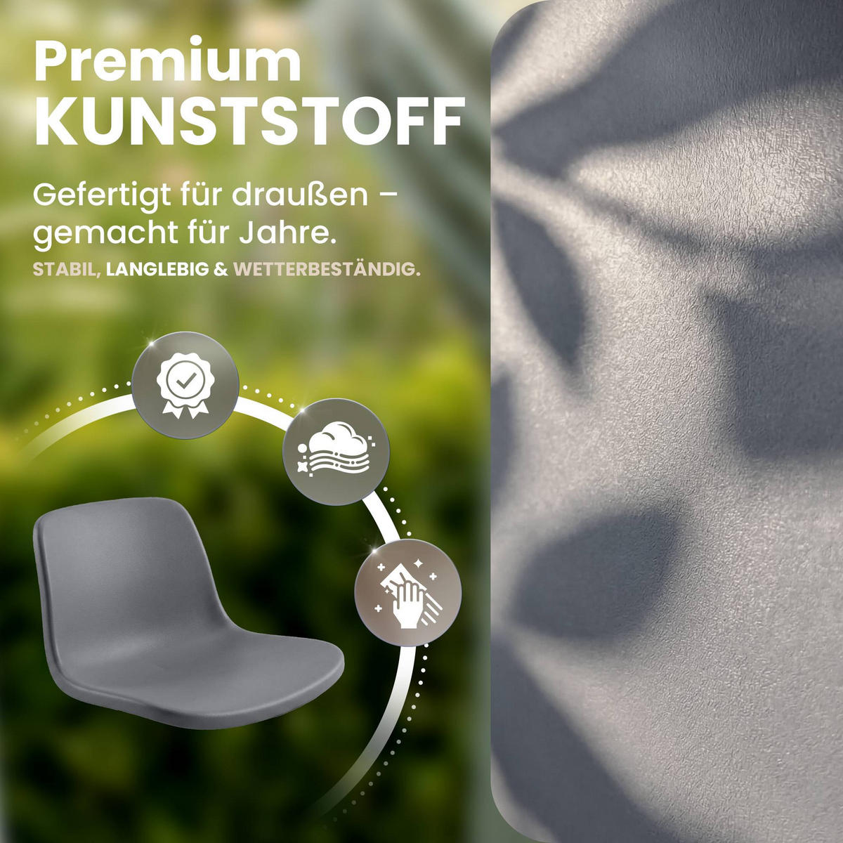 GARTENSITZGRUPPE 2 Kunststoff Dunkelgrau - Dunkelgrau, Kunststoff - CLP