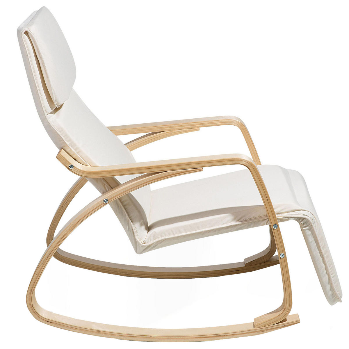 SCHAUKELSESSEL Polsterbezug Beige Weston - Beige, Holz/Textil (68/96/82cm) - Beliani