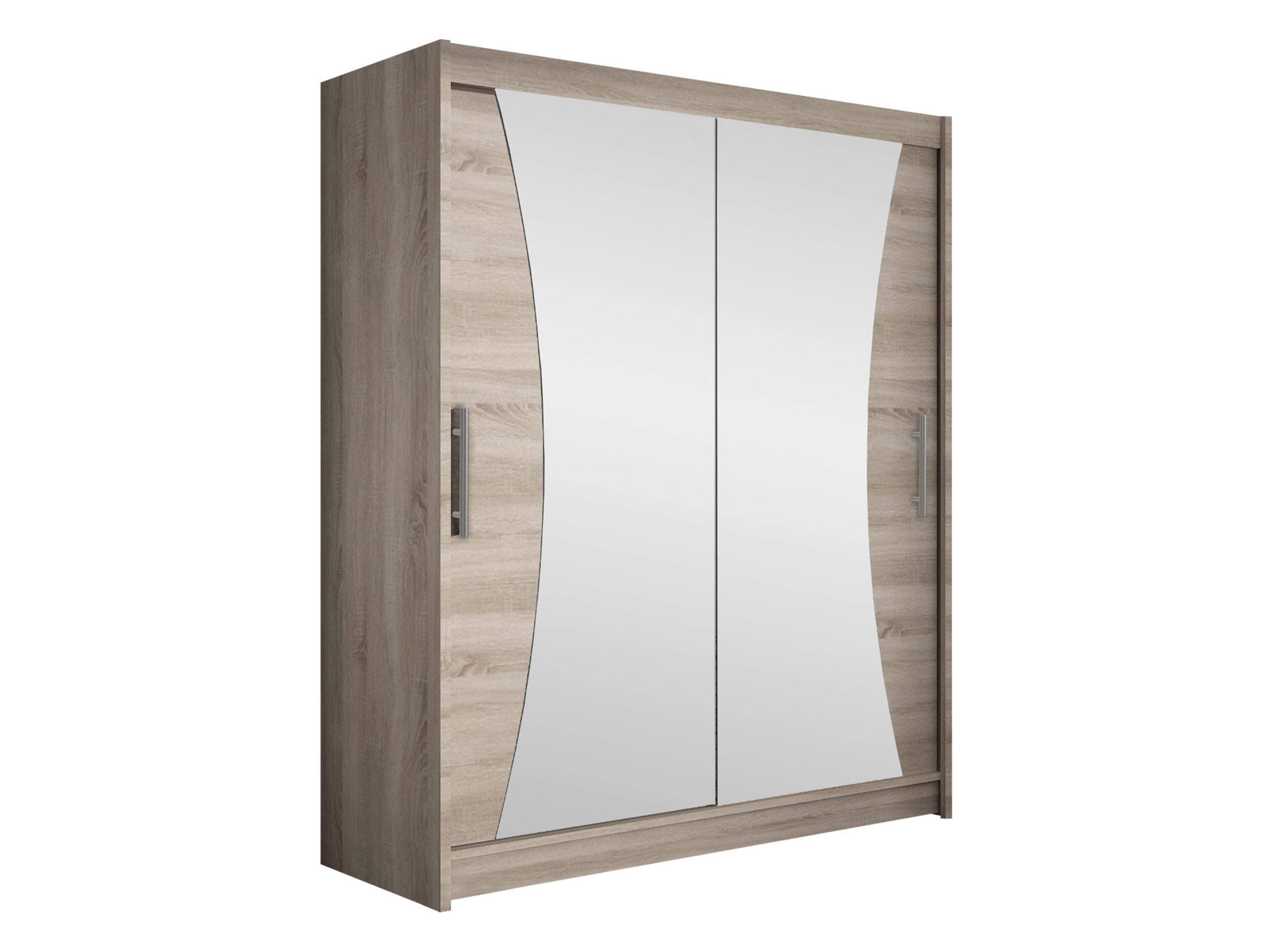 SCHWEBETÜRENSCHRANK Westa IX - Silberfarben/Trüffeleichefarben, Holzwerkstoff/Metall (150/200/58cm) - MIRJAN24